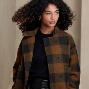 Banana Republic Plaid Pocket Jacket in Cinnamon Spice- Great Condition!
